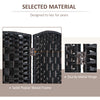 6ft Folding Room Divider, 6 Panel Wall Partition with Wooden Frame for Bedroom, Home Office, Black