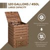 Compost Bin, Garden Composter with 80 Vents and 2 Sliding Doors, 120 Gallon (450L), Black