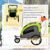 Aosom 2 in 1 Dog Bike Trailer, Foldable Pet Stroller, Dog Bicycle Trailer with Suspension, Universal Bicycle Coupler, Green