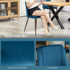 Upholstered Dining Chairs Set of 6, Velvet Accent Chair with Back and Wood-grain Steel Leg for Kitchen, Dark Blue