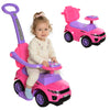 3 in 1 Kid Ride on Push Car Sliding Car, Ride on Toy for Boy Girl Toddlers 1-3 Years Old, with Horn Music Light Function Secure Bar, Pink