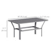 Outdoor Side Table with Slatted Tabletop, Metal Patio Coffee Table for Garden, Balcony, Dark Grey