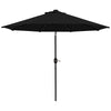 9ft Solar Patio Umbrella Outdoor Sunshade 24 LED Lights Tilt Canopy Black
