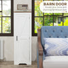 Farmhouse Accent Cabinet with Adjustable Shelf Barn Door Storage Cabinet for Living Room Floor Pantry Cabinet White