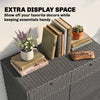 Wicker Outdoor Storage Cabinet with 2 Doors and Drawers, 2-Tier Shelf Rattan Patio Storage Cabinet, Dark Grey