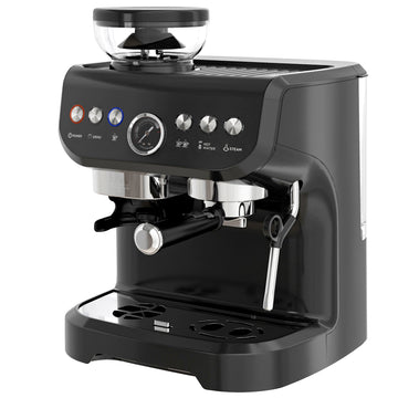 Espresso Machine, 15 Bar Barista Coffee Maker with Milk Frother, Fast Heating, Grinder for Espresso, Latte, Cappuccino