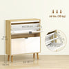 Narrow Shoe Cabinet, High Gloss Shoe Storage Cabinet with 3 Flip Drawers and Adjustable Shelves, Holds 24 Pairs, White