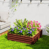 4' x 4' x 1' Raised Garden Bed Galvanized Steel Planter Box for Vegetables, Flowers, Herbs, Dark Brown Wood Effect