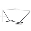 11.8'L Hammock Stand Extra Long Heavy Duty Straight Pole Day Bed Swing Metal Frame Simple Set Up Garden Outdoor Camping Picnic Use Black