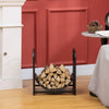 Curved Firewood Rack with Bear and Pine Tree Design, 17 Inch Log Holder Storage Rack with 110 lbs. Capacity