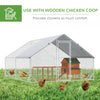 9.8' x 13.1' x 6.6' Chicken Coop Cage, Outdoor Hen House w/Cover & Lockable Door