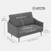 2 Seater Sofa, Small Modern Couch with High-Resilience Foam, Thicken Padding, Button Tufted