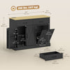 7 Gallon Tilt Out Garbage Cabinet, Kitchen Island with Charging Station, 2 Drawers, 4 Door Racks