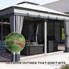10' x 12' Double Roof Patio Gazebo Canopy, Outdoor Gazebo Shelter with Netting & Curtains, for Garden, Lawn and Deck