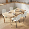 Dining Chairs Set of 4, Upholstered Dining Room Chairs with Steel Legs, Modern Kitchen Chair for Dining Room, Cream White