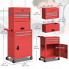 Large Tool Cabinet, 3-in-1 Rolling Tool Chest, Detachable Tool Storage Organizer with 6 Drawers and Pegboard