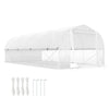 19.5' x 10' x 7.5' Tunnel Greenhouse with 3 Roll-Up Doors and Large Mesh Windows, Galvanized Steel Frame, Wind Resistant
