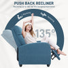 Single Recliner Sofa, Manual Home Theater Seating, Single Reclining Sofa Chair with Padded Seat for Living Room, Blue