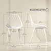 Modern Dining Chairs Set of 4, Plastic Kitchen Chairs with Hollow Backrest and Metal Legs for Living Dining Room, Black
