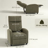 Fabric Recliner Sofa Manual Recliner, Home Theater Seating Single Reclining Sofa Chair with Padded Seat for Living Room, Dark Green