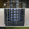 Wicker Solar Outdoor Lamp, Decorative Floor Lamp with Auto On/Off LED Lights, IP44 for Patio, Porch, Pathway, Grey