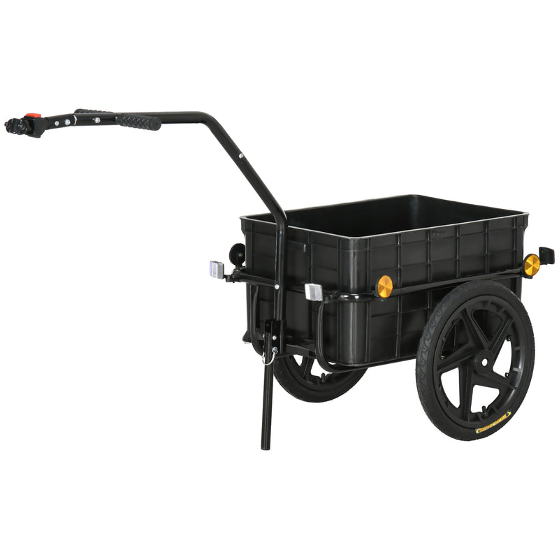 Multi-Functional Bike Trailer Steel Large Bike Luggage Cart Carrier Black