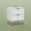 Modern Bedside Table, Accent Nightstand with 2 Drawers, Bed End Table for Bedroom, Black
