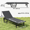 Lounge Chair Outdoor, 63 cm Wide Chaise Lounge Tanning Chair, 4-Position Outdoor Tanning Lounger, Dark Grey