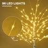 6 ft Artificial Birch Tree Light with Pre-Lit LED Light for Home Party, Indoor and Covered Outdoor Use