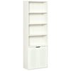 4-Tier Open Bookshelf with Doors Modern Home Office Bookcase Storage Cabinet for Living Room Bathroom Study