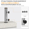 55 lbs Half Granite Parasol Base, Outdoor Umbrella Stand Weight for 1.3