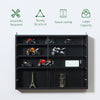 5-Tier Display Cabinet, Shot Glass Display Case, Glass Curio Cabinet with 2 Glass Doors and 4 Adjustable Shelves, Black