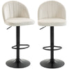 Bar Stools Set of 2, Swivel Counter Height Barstools with Footrest, Cream White