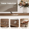 TV Stand for TVs up to 42 Inch, Entertainment Center with 2 Open Shelves, 2 Cabinets, Thick Top, White and Brown