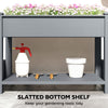 Wooden Raised Garden Bed with 2 Foldable Side Pots, Raised Planter with Storage Shelf and Drainage Holes