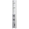 Freestanding Tall Bathroom Cabinet, Narrow Bathroom Storage Cabinet with Shelves and Cupboards, Grey and White