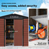 8' x 7' Outdoor Storage Shed, Galvanized Steel Metal Garden Shed with Lockable Doors, Floor Frame, Vents, Lock and Gloves for Backyard, Lawn, Patio