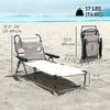 Folding Lounge Chair w/ Reclining Back, Cream White