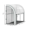 Walk-in Lean-to Greenhouse, Outdoor Gardening Green House with Zipper Roll-up Doors and Window, 7' x 3' x 5', White