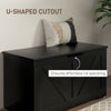 31.5 Inches Storage Chest, Storage Trunk with 2 Safety Hinges for Living Room, Black Wood Grain