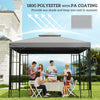 9.8' x 9.8' Square 2-Tier Gazebo Canopy Replacement Top Cover Outdoor Garden Sun Shade, Light Grey