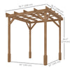 6.6' x 6.6' Wood Pergola, Outdoor Gazebo Grape Trellis with Stable Structure for Climbing Plant Support, Dark Brown
