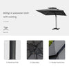 10' x 10' Cantilever Patio Umbrella, Double Top Square Offset Umbrella with 360° Rotation, 5 Adjustable Tilt Angles, Umbrella Cover, Aluminum Pole and Ribs