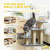 Cat Stairs with 2 Sisal Scratching Post for High Bed Couch, Adjustable 3-Tier Pet Stairs, White &