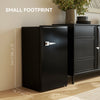 Retro Mini Fridge, 3.1 Cu. Ft Single Door Compact Refrigerator with Adjustable Thermostat, 2 Glass Shelves, Black