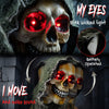 5.6 ft Animated Grim Reaper, Life-Size Halloween Animatronic with Moving Hands/Head, Glowing Eyes, Creepy Sound