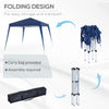 8' x 8' Pop Up Canopy, Outdoor Folding Tent, Portable Party Tent with Carrying Bag for Camping, Party, Picnic, Blue