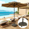 46 lbs Resin Round Patio Umbrella Base, Umbrella Stand with Wheels, Outdoor Umbrella Stand, Black