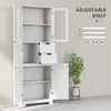 Tall Bathroom Storage Cabinet, Floor Bathroom Cabinet with Adjustable Shelves, for Kitchen, Living Room, White