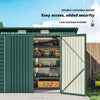 8 x 4FT Galvanized Garden Storage Shed, Metal Outdoor Shed with Double Doors and 2 Vents